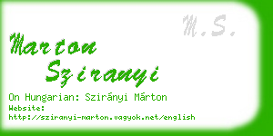 marton sziranyi business card