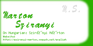 marton sziranyi business card